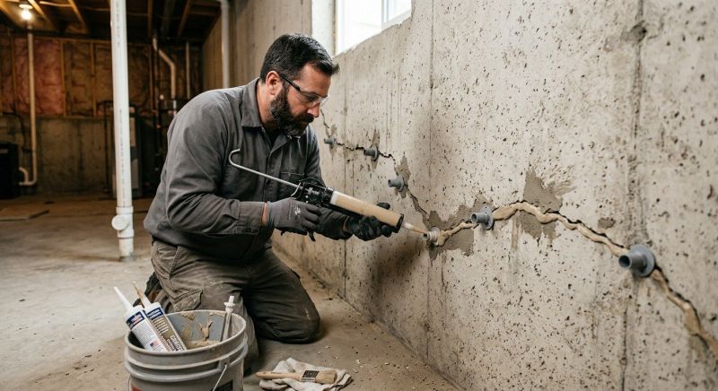 Basement Crack Repair in Detroit Lakes, MN