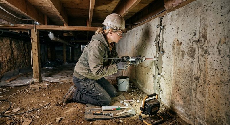 Basement Foundation Repair in New York Mills, MN