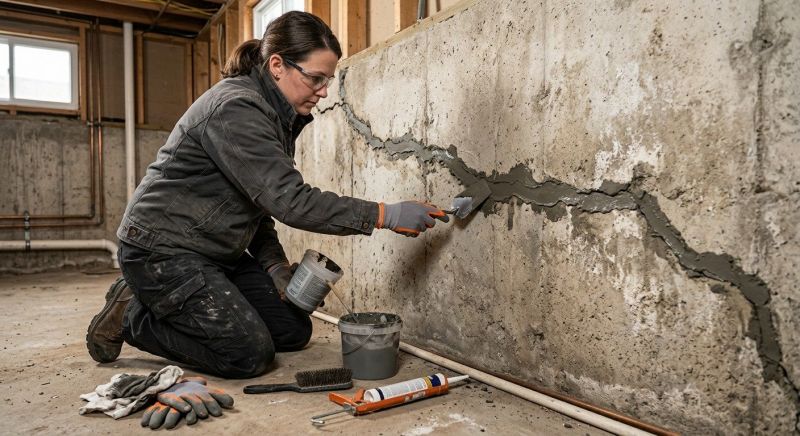 Cracked Basement Floor Repair in Detroit Lakes, MN