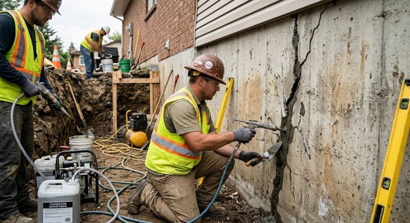 Cracked Foundation Repair in Dent, MN