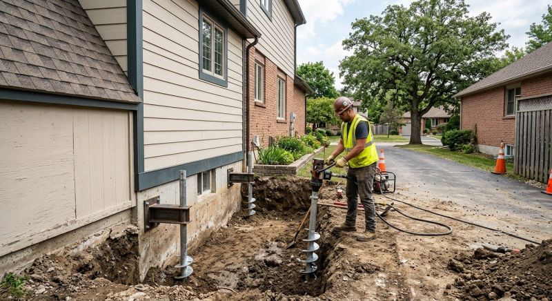 Helical Pile Installation in Detroit Lakes, MN