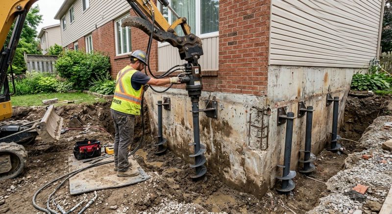 Helical Pile Installation in Detroit Lakes, MN