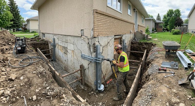 House Foundation Repair in New York Mills, MN